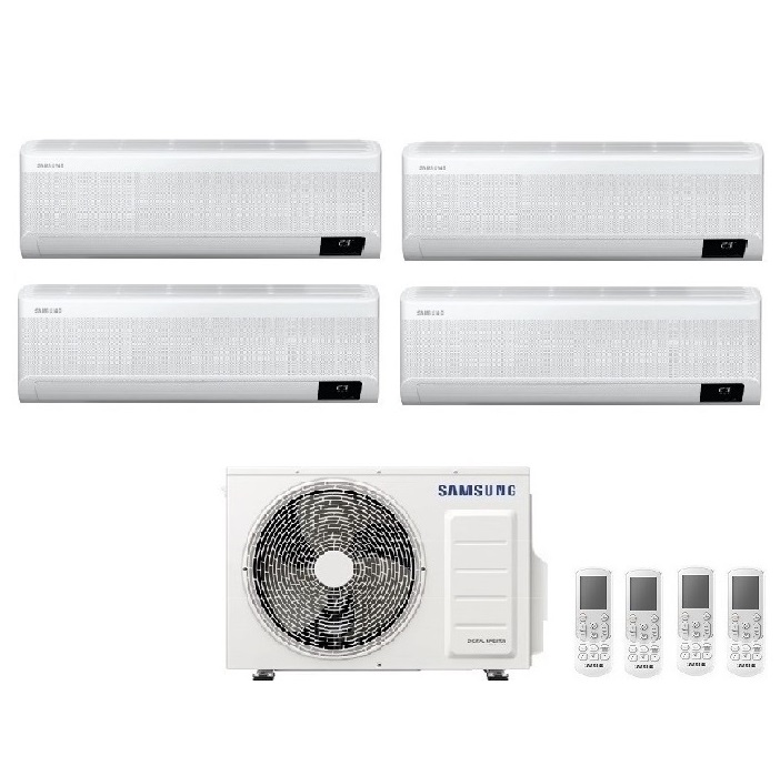 CLIMATIZZATORE CONDIZIONATORE SAMSUNG INVERTER QUADRI SPLIT WINDFREE ELITE 7000+7000+12000+12000 con AJ080TXJ R-32 CLASSE A++ WIFI - NEW 7+7+12+12
