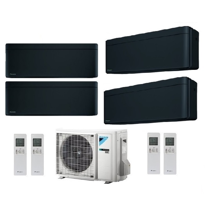CLIMATIZZATORE CONDIZIONATORE DAIKIN BLUEVOLUTION QUADRI SPLIT INVERTER STYLISH BLACK R-32 WI-FI 7000+7000+9000+12000 CON 4MXM68N 7+7+9+12 - NEW TOTAL BLACK