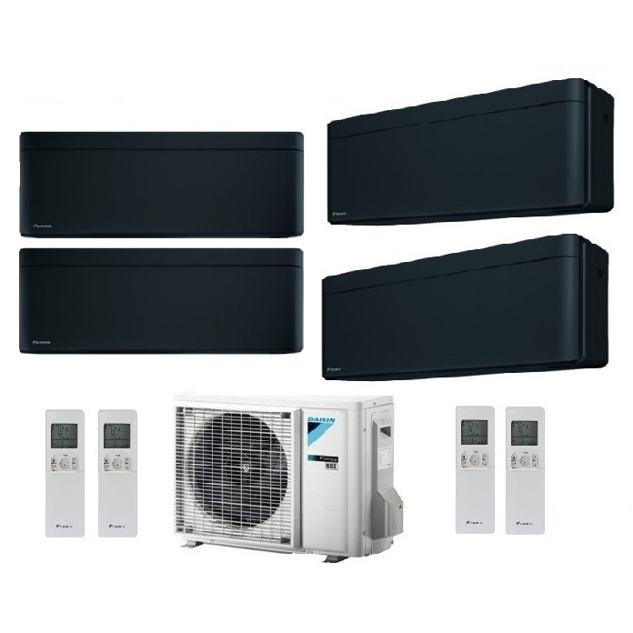 CLIMATIZZATORE CONDIZIONATORE DAIKIN BLUEVOLUTION QUADRI SPLIT INVERTER STYLISH BLACK R-32 WI-FI 9000+9000+9000+12000 CON 4MXM80N 9+9+9+12 - NEW TOTAL BLACK