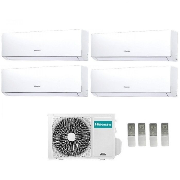 CLIMATIZZATORE CONDIZIONATORE HISENSE QUADRI SPLIT INVERTER NEW COMFORT R-32 9000+9000+12000+12000 CON 4AMW81U4RAA A++ WI-FI OPTIONAL NEW 9+9+12+12