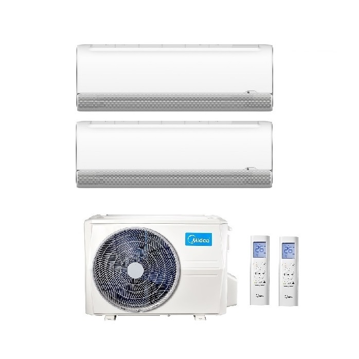 CLIMATIZZATORE CONDIZIONATORE DUAL SPLIT INVERTER MIDEA BREEZELESS+ R-32 9000+12000 BTU A++ 9+12 CON M2OG-14HFN8-Q WI-FI INCLUSO NEW
