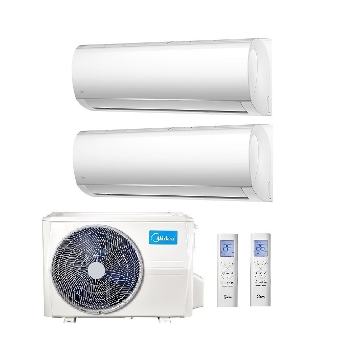 CLIMATIZZATORE CONDIZIONATORE DUAL SPLIT INVERTER MIDEA RIGHT R-32 9000+12000 BTU CON M2OD-18FN8-Q chiavetta WI-FI omaggio CLASSE A++ - NEW - 9+12