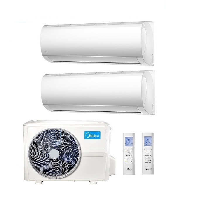 CLIMATIZZATORE CONDIZIONATORE DUAL SPLIT INVERTER MIDEA RIGHT R-32 9000+9000 BTU CON M2OG-14HFN8-Q chiavetta  WI-FI omaggio CLASSE A++ - NEW - 9+9