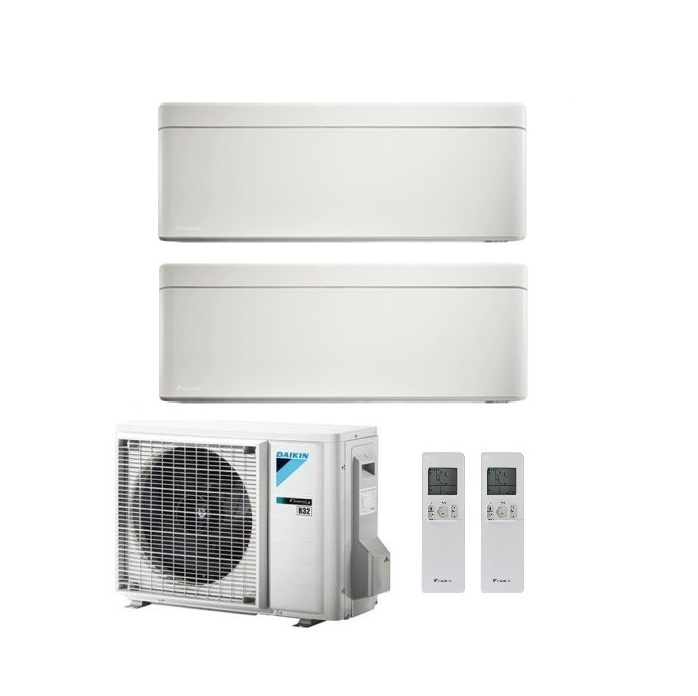 CLIMATIZZATORE CONDIZIONATORE DAIKIN BLUEVOLUTION DUAL SPLIT INVERTER STYLISH WHITE R-32 WI-FI 12000+15000 CON 2MXM50M9 FTXA-AW Garanzia Italiana 12+15