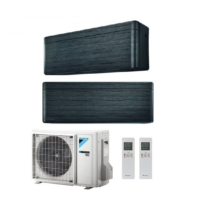 CLIMATIZZATORE CONDIZIONATORE DAIKIN BLUEVOLUTION DUAL SPLIT INVERTER STYLISH BLACKWOOD R-32 WI-FI 7000+18000 CON 2MXM50M9 - NEW REAL BLACKWOOD FTXA-BT 7+18