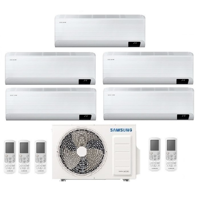 CLIMATIZZATORE CONDIZIONATORE SAMSUNG INVERTER PENTA SPLIT CEBU WI-FI 7000+7000+7000+7000+12000 con AJ100TXJ R-32 CLASSE A++ WIFI - NEW 7+7+7+7+12