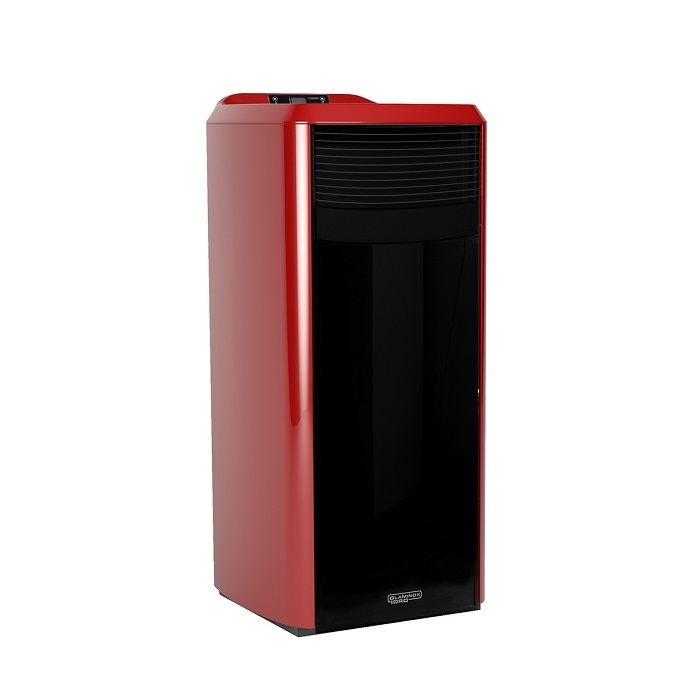 TERMOSTUFA A PELLET LAMINOX IDROVENTILATA MODELLO ESTER LUX 15 KW ROSSA - VERSIONE BLACK LINE
