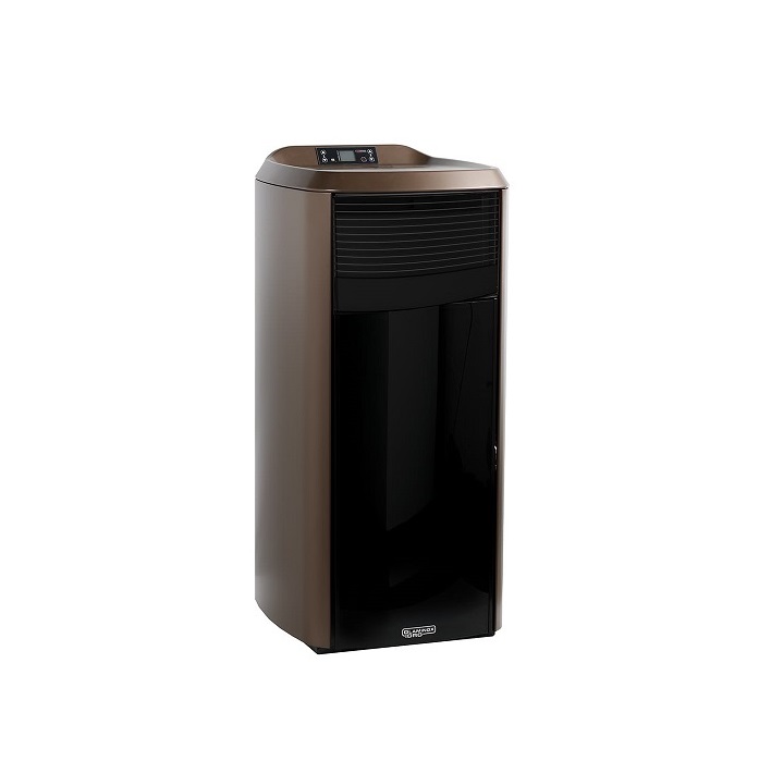 TERMOSTUFA A PELLET LAMINOX IDROVENTILATA MODELLO TINA LUX 20 KW BLACK LINE VERSION COLORE BRONZO