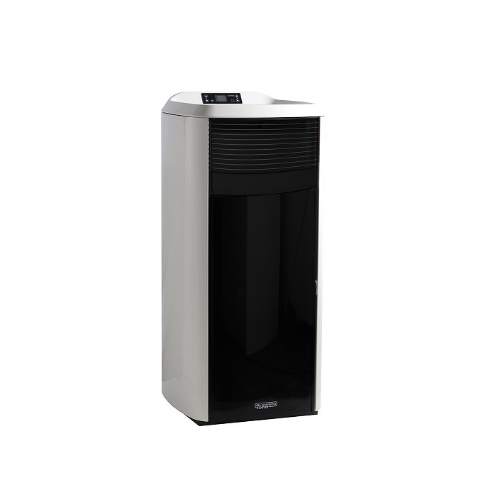 TERMOSTUFA A PELLET LAMINOX IDROVENTILATA MODELLO TINA LUX 20 KW BLACK LINE VERSION COLORE BIANCO