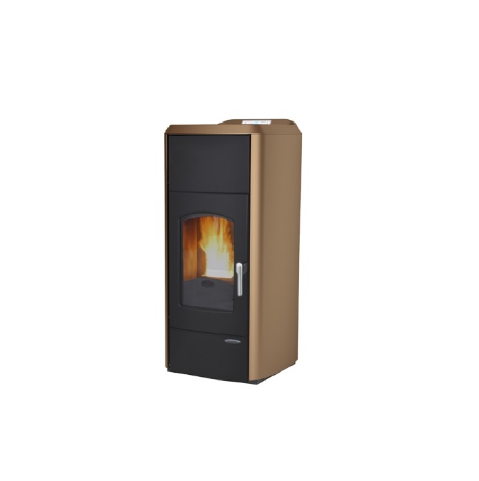 TERMOSTUFA A PELLET LAMINOX IDROVENTILATA MODELLO ESTER LUX 15 KW BRONZO- VERSIONE BLACK LINE