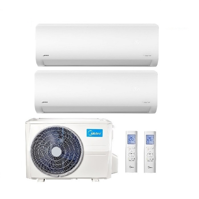 CLIMATIZZATORE CONDIZIONATORE DUAL SPLIT INVERTER MIDEA XTREME R-32 9000+9000 BTU 9+9 CON M2OD-18HFN8-Q WI-FI INCLUSO NEW