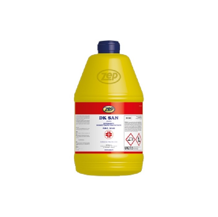 DETERGENTE DISINFETTANTE CONCENTRATO ZEP ITALIA DK SAN BATTERICIDA TANICA DA 5 LT