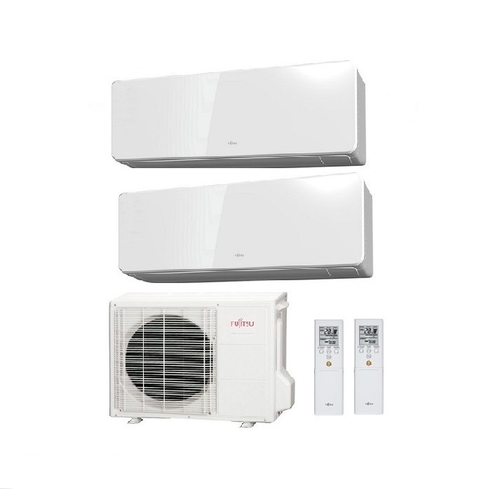 CLIMATIZZATORE CONDIZIONATORE FUJITSU DUAL SPLIT PARETE INVERTER SERIE KG 7000+7000 BTU con AOYG14KBTA2 7+7
