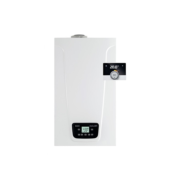 CALDAIA A CONDENSAZIONE BAXI DUO-TEC COMPACT E 24 KW LOW NOX METANO/GPL COMPLETA DI KIT SCARICO FUMI - NEW