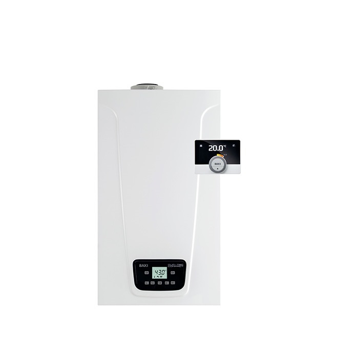CALDAIA A CONDENSAZIONE BAXI DUO-TEC COMPACT E 28 KW LOW NOX METANO/GPL COMPLETA DI KIT SCARICO FUMI - NEW