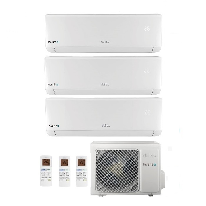 CLIMATIZZATORE CONDIZIONATORE DAITSU TRIAL SPLIT INVERTER GRUPPO FUJITSU 9000+9000+12000 BTU con DOSF-27KIDT Classe A++/A+