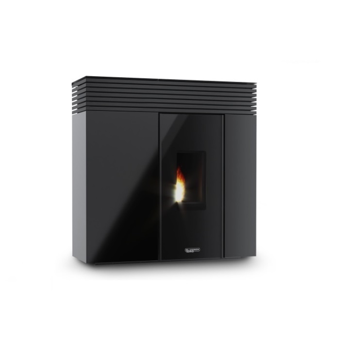 TERMOSTUFA A PELLET LAMINOX MOD. VERONICA PHANTOM IDRO BLACK LINE 16 KW COLORE NERO LUCIDO - NEW
