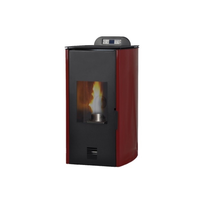 TERMOSTUFA A PELLET LAMINOX MOD. FLORA IDRO 13 KW COLORE ROSSO BORDEAUX - NEW