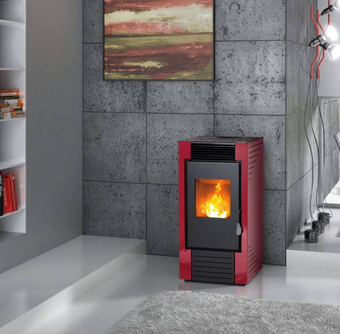 STUFA A PELLET AD ARIA VENTILATA KARMEK ONE MOD. LISBONA S1 IN ACCIAIO 9,55 KW DISPONIBILE IN VARI COLORI