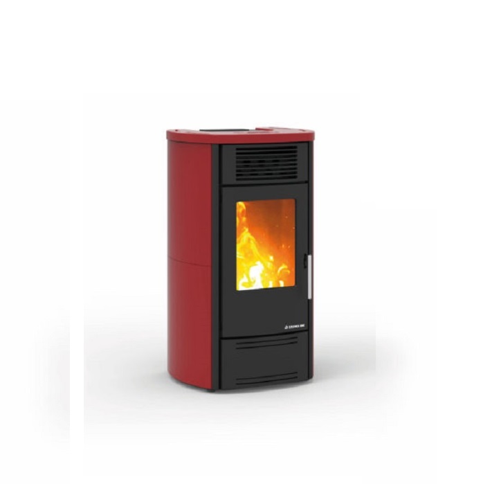 STUFA A PELLET AD ARIA VENTILATA KARMEK ONE MOD. VALENCIA S PLUS IN ACCIAIO 12,58 KW DISPONIBILE IN VARI COLORI