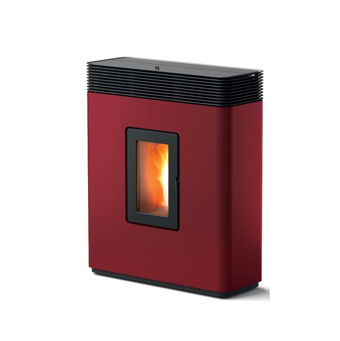 STUFA A PELLET CANALIZZABILE MCZ PHILO COMFORT AIR 14 M1 MAESTRO IN ACCIAIO COLORE BORDEAUX