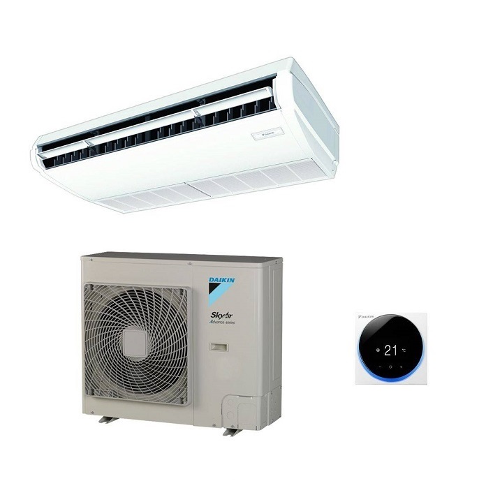 CLIMATIZZATORE CONDIZIONATORE DAIKIN SKY AIR ADVANCE PENSILE A SOFFITTO DC INVERTER 42000 BTU FHA125A TRIFASE R-32 WI-FI OPTIONAL CON COMANDO A FILO BIANCO