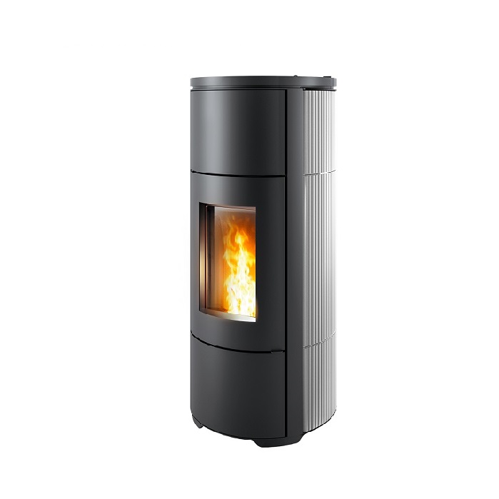 STUFA A PELLET CANALIZZABILE MCZ FLOW COMFORT AIR 10 M1 10 KW IN ACCIAIO CON RIVESTIMENTO IN CERAMICA BIANCA - NEW