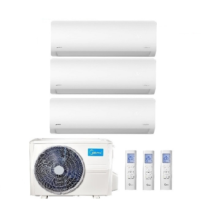 CLIMATIZZATORE CONDIZIONATORE TRIAL SPLIT INVERTER MIDEA XTREME R-32 9000+9000+12000  BTU 9+9+12 CON M3OF-27HFN8-Q WI-FI INCLUSO NEW