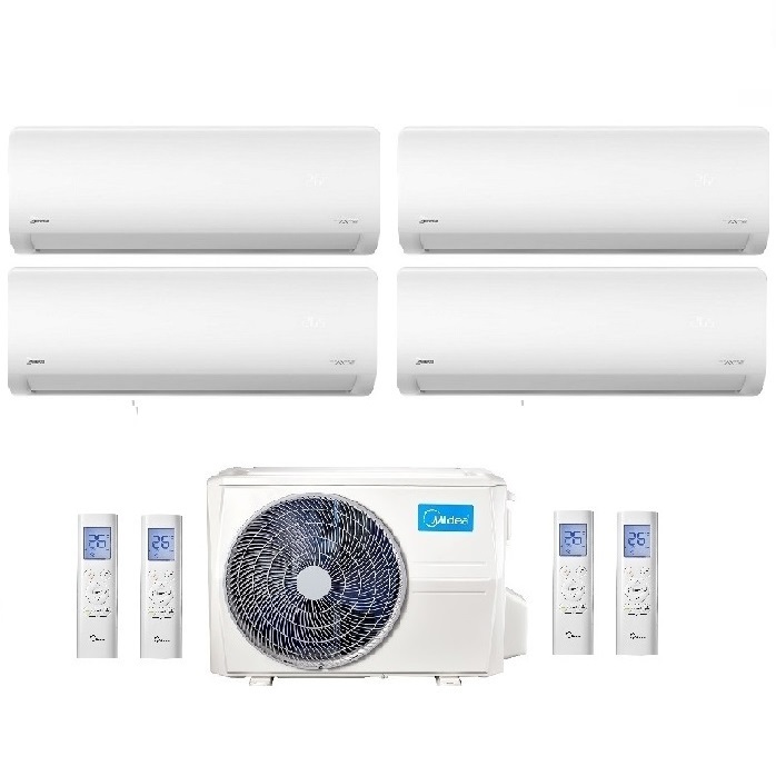 CLIMATIZZATORE CONDIZIONATORE QUADRI SPLIT INVERTER MIDEA XTREME R-32 9000+12000+12000+12000 BTU 9+12+12+12 CON M4OE-28HFN8-Q WI-FI INCLUSO NEW