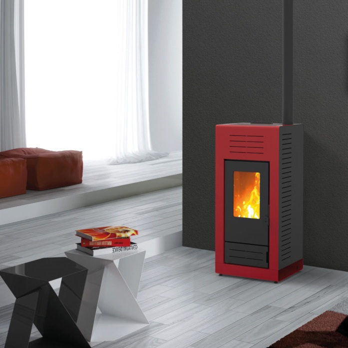 STUFA A PELLET AD ARIA PER CONVEZIONE NATURALE KARMEK ONE GIOVE PLUS 10,83 KW IN ACCIAIO DISPONIBILE IN VARI  COLORI