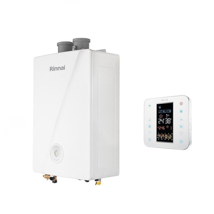 CALDAIA RINNAI A CONDENSAZIONE MOMIJI 29 KW CON CRONOTERMOSTATO WI-FI INTEGRATO COMPLETA DI KIT SCARICO FUMI METANO LOW NOX-
 NEW