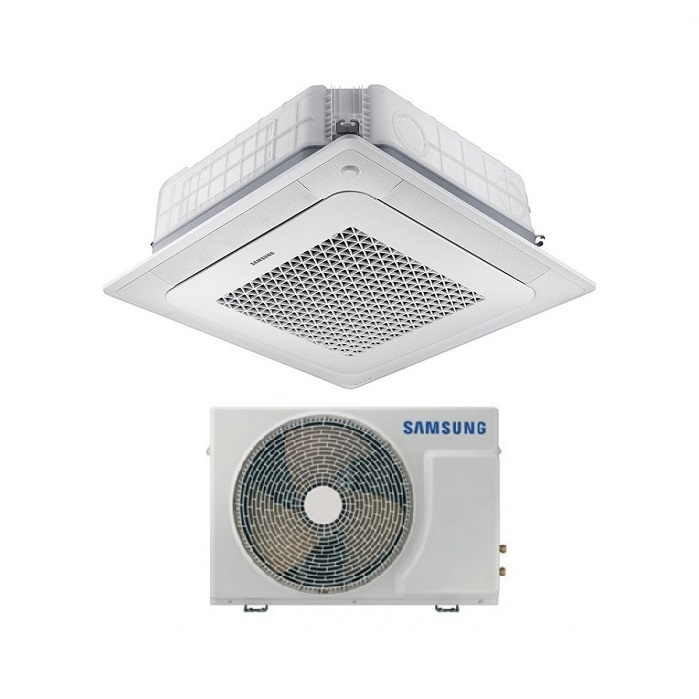 CLIMATIZZATORE CONDIZIONATORE SAMSUNG MINI  CASSETTA A 4 VIE WINDFREE INVERTER R32 24000 BTU AC071RNNDKG/EU CON COMANDO E PANNELLO INCLUSO