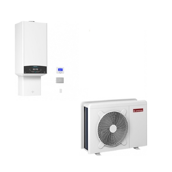ARISTON GENUS ONE HYBRYD NET 24/4 KW COMPLETA DI KIT SCARICO FUMI CALDAIA A CONDENSAZIONE CON POMPA DI CALORE INTEGRATA – SISTEMA IBRIDO
