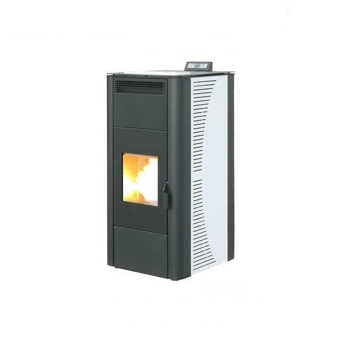 TERMOSTUFA A PELLET 19 KW KING 20 IDRO CON VENTILAZIONE FRONTALE CON TELECOMANDO - COLORE BIANCO