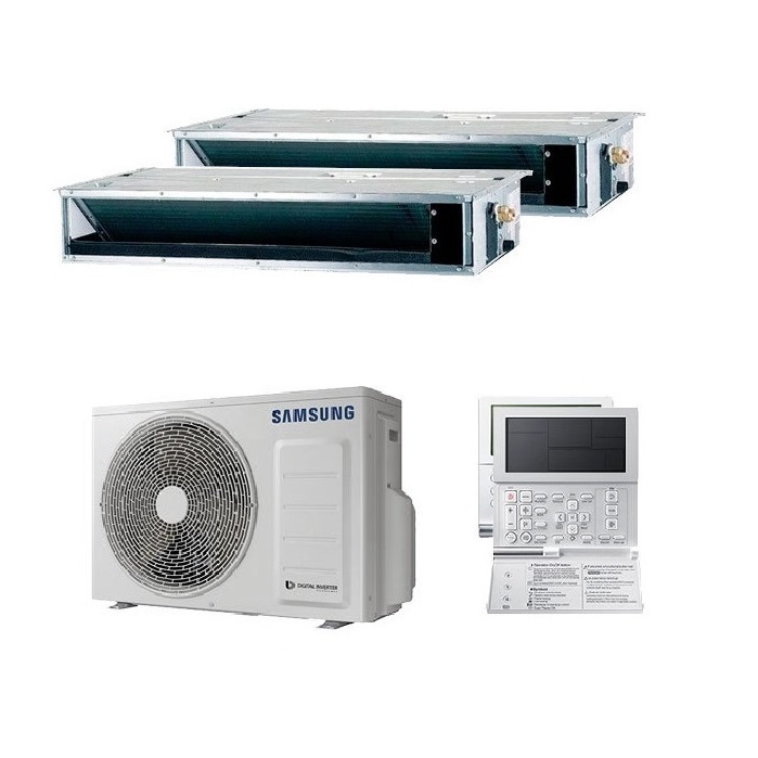 CLIMATIZZATORE CONDIZIONATORE SAMSUNG INVERTER CANALIZZABILE GAMMA FJM DUAL SPLIT 9000+12000 BTU CON AJ050TXJ2KG/EU R32 CON COMANDO A FILO PREMIUM-NEW