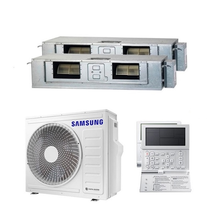 CLIMATIZZATORE CONDIZIONATORE SAMSUNG INVERTER CANALIZZABILE GAMMA FJM DUAL SPLIT 18000+18000 BTU CON AJ080TXJ4KG/EU R32 CON COMANDO A FILO PREMIUM-NEW
