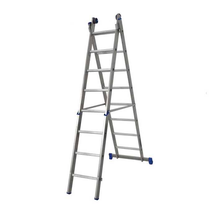 SCALA TRASFORMABILE – PROFESSIONALE USO INTENSIVO AZZURRA A2 GRADINI 10+10 ALTEZZA MAX 5,30 M -  COD. 21119