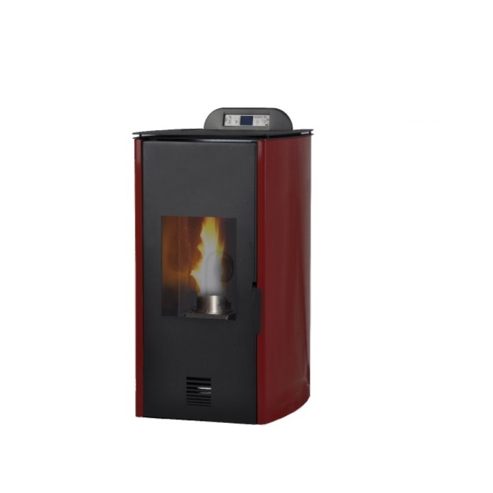 TERMOSTUFA A PELLET QUEEN MODELLO KATIA IDRO 13 KW COLORE BORDEAUX - NEW