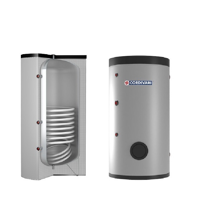 BOLLITORE CORDIVARI BOLLY 1 ST WB PER PRODUZIONE DI ACS 300 LITRI CON 1 SCAMBIATORE FISSO COD. 3105162321103