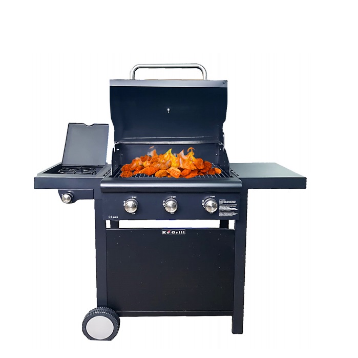 KE GRILL BARBECUE CON COTTURA A GAS O A PIETRA LAVICA KE GRILL KE002 CON TRE BRUCIATORI