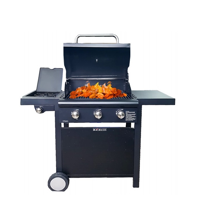 KE GRILL BARBECUE CON COTTURA A GAS O A PIETRA LAVICA KE GRILL KE003 CON QUATTRO BRUCIATORI