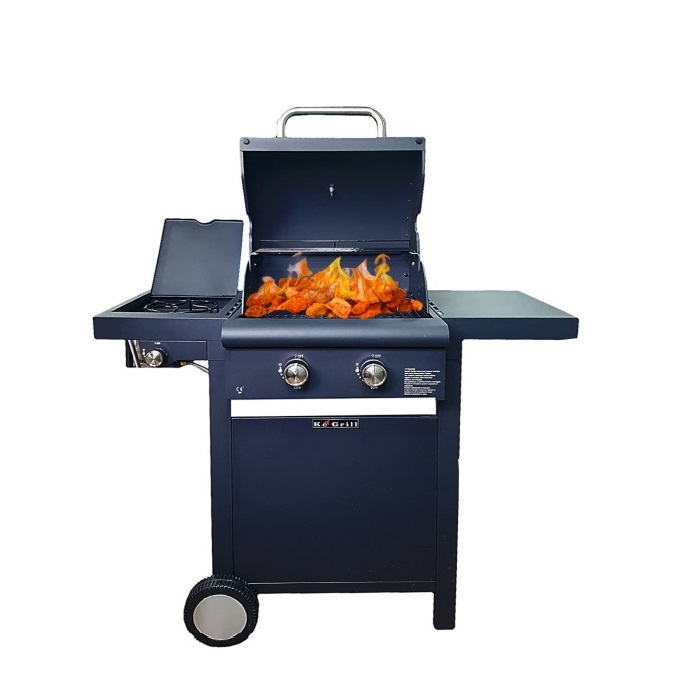 KE GRILL BARBECUE CON COTTURA A GAS O A PIETRA LAVICA KE GRILL KE601 CON DUE BRUCIATORI