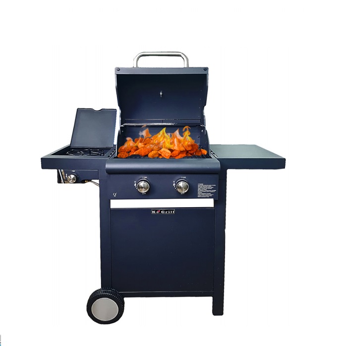 KE GRILL BARBECUE CON COTTURA A GAS O A PIETRA LAVICA KE GRILL KE001 CON DUE BRUCIATORI