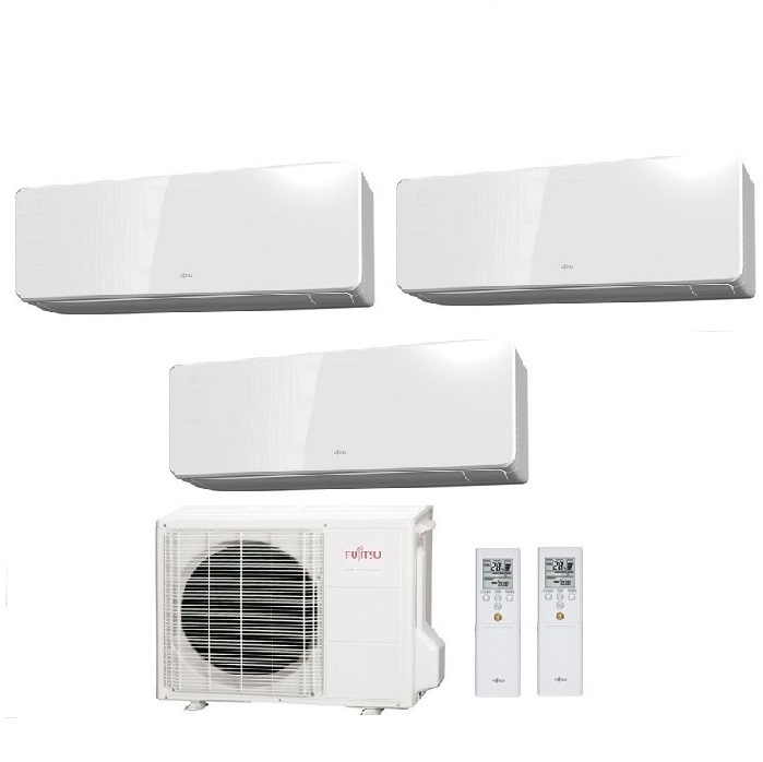 CLIMATIZZATORE CONDIZIONATORE FUJITSU TRIAL SPLIT PARETE INVERTER SERIE KM 7000+7000+7000 BTU R-32 con AOYG18KBTA3 7+7+7 -  WI-FI INTEGRATO