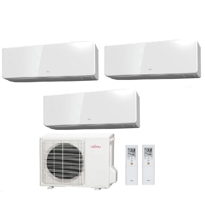 CLIMATIZZATORE CONDIZIONATORE FUJITSU TRIAL SPLIT PARETE INVERTER SERIE KM 7000+9000+12000 BTU R-32 con AOYG18KBTA3 7+9+12 - WI-FI INTEGRATO