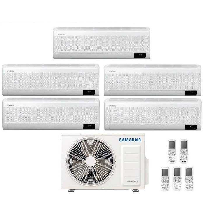 CLIMATIZZATORE CONDIZIONATORE SAMSUNG INVERTER PENTA SPLIT WINDFREE AVANT 9000+12000+12000+12000+12000 con AJ100TXJ R-32 CLASSE A++ WIFI - NEW 9+12+12+12+12