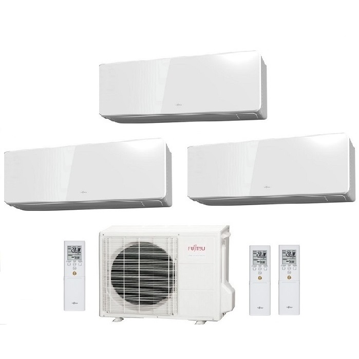 CLIMATIZZATORE CONDIZIONATORE FUJITSU TRIAL SPLIT PARETE INVERTER SERIE KG 7000+7000+9000 BTU con AOYG18KBTA3 7+7+9