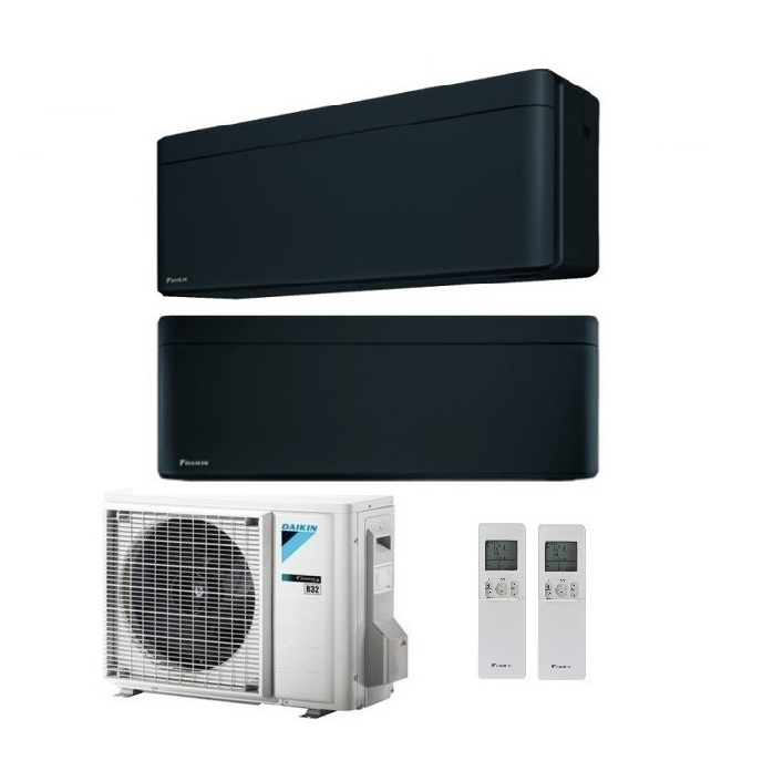 CLIMATIZZATORE CONDIZIONATORE DAIKIN BLUEVOLUTION DUAL SPLIT INVERTER STYLISH BLACK R-32 WI-FI 9000+18000 CON 2MXM68M9 - NEW TOTAL BLACK FTXA-BB