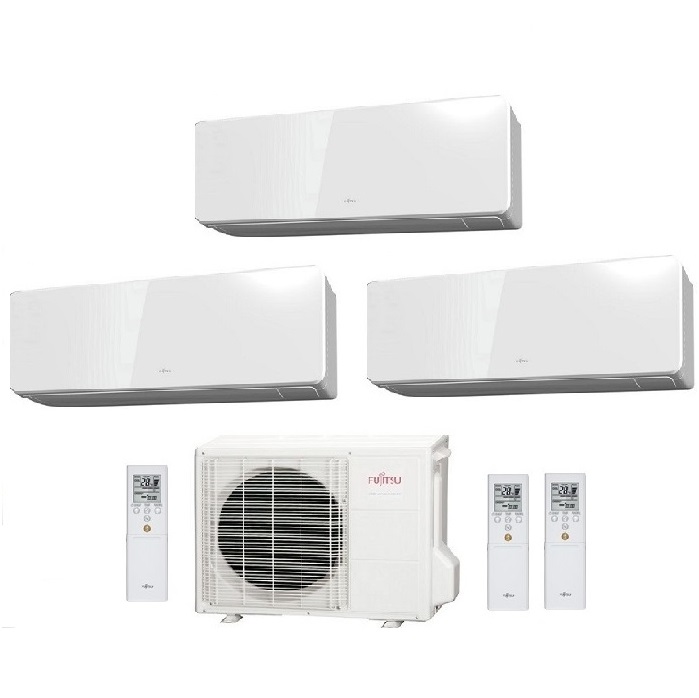 CLIMATIZZATORE CONDIZIONATORE FUJITSU TRIAL SPLIT PARETE INVERTER SERIE KG 7000+7000+12000 BTU con AOYG24KBTA3 7+7+12