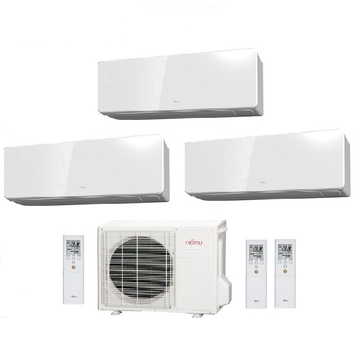 CLIMATIZZATORE CONDIZIONATORE FUJITSU TRIAL SPLIT PARETE INVERTER SERIE KG 7000+7000+7000 BTU con AOYG24KBTA3 7+7+7